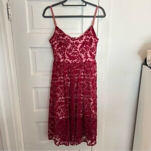 Velvet Overlay Midi Dress